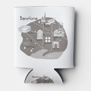 Barcelona Poster grijs Blikjeskoeler