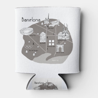 Barcelona Poster grijs Blikjeskoeler