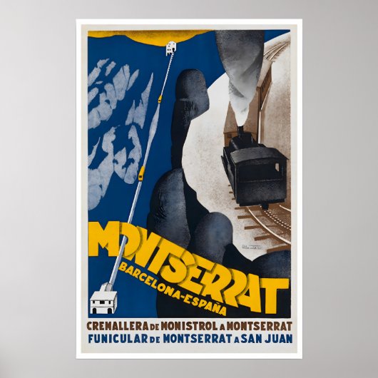 Barcelona Poster Montserrat Kunst Spanje Reisprint (Voorkant)