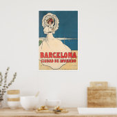 Barcelona Poster Spanje Kunst Retro Spaans Reizen (Keuken)
