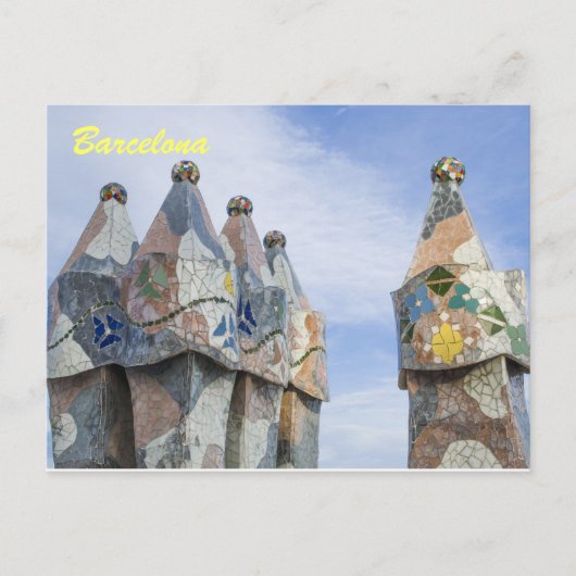 Barcelona-postkaart, casa batilo briefkaart (Voorkant)