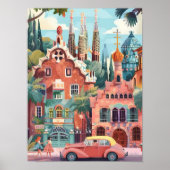 Barcelona Print Barcelona Illustratie Spanje Reize (Voorkant)