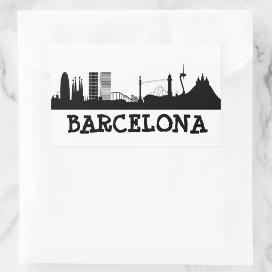 Barcelona Rechthoekige Sticker (Tas)