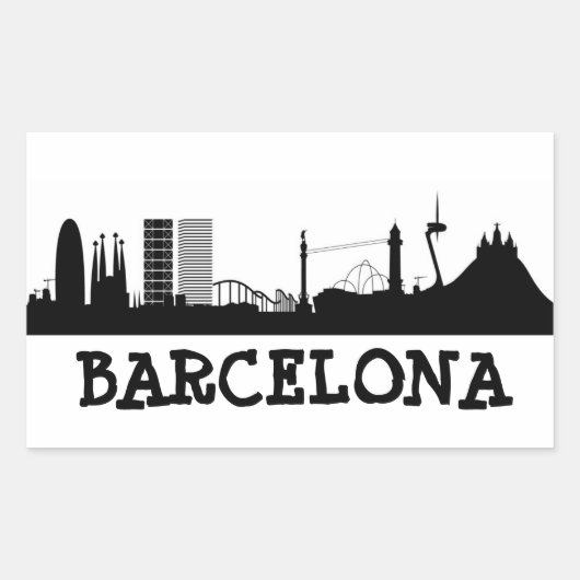 Barcelona Rechthoekige Sticker (Voorkant)