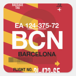 Barcelona - Reis Tag Vierkante Stickers