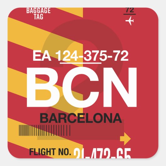 Barcelona - Reis Tag Vierkante Stickers (Voorkant)