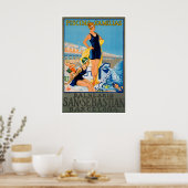 Barcelona Reisposter San Sebastian Kunst Spanje Poster (Keuken)