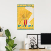 Barcelona Reisposter Spanje Kunst Spaanse Print (Thuiskantoor)