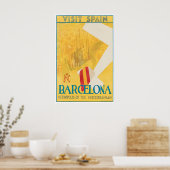 Barcelona Reisposter Spanje Kunst Spaanse Print (Keuken)