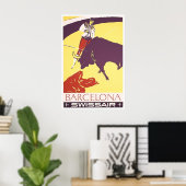 Barcelona Reisposter Spanje Kunst Stierenvechter Poster (Thuiskantoor)