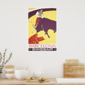 Barcelona Reisposter Spanje Kunst Stierenvechter Poster (Keuken)