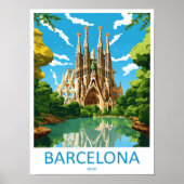 Barcelona Reisprint Muur Kunst Barcelona Muur Hang Poster (Voorkant)