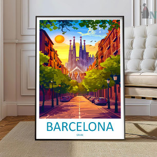 Barcelona Reisprint Muur Kunst Barcelona Muur Hang Poster