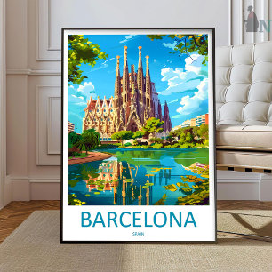 Barcelona Reisprint Muur Kunst Barcelona Muur Hang Poster
