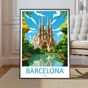 Barcelona Reisprint Muur Kunst Barcelona Muur Hang Poster