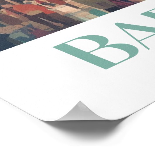 Barcelona Reizen Print Wandkunst (Hoek)