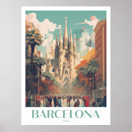 Barcelona Reizen Print Wandkunst