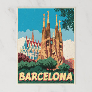 Barcelona Retro Briefkaart