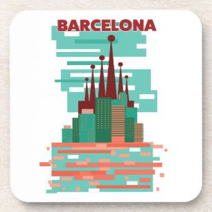 Barcelona retro Reisposter Bier Onderzetter