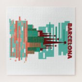 Barcelona retro Reisposter Legpuzzel (Horizontaal)