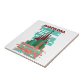 Barcelona retro Reisposter Tegeltje (Zijkant)