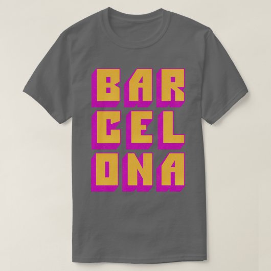 Barcelona Retro Style Typografie Design T-shirt (Design voorkant)