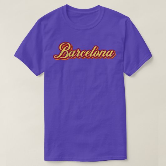 Barcelona  Retro Typografie T-shirt (Design voorkant)