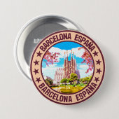 Barcelona Ronde Button 7,6 Cm (Voorkant /achterkant)