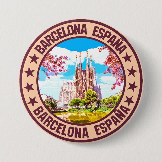 Barcelona Ronde Button 7,6 Cm (Voorkant)