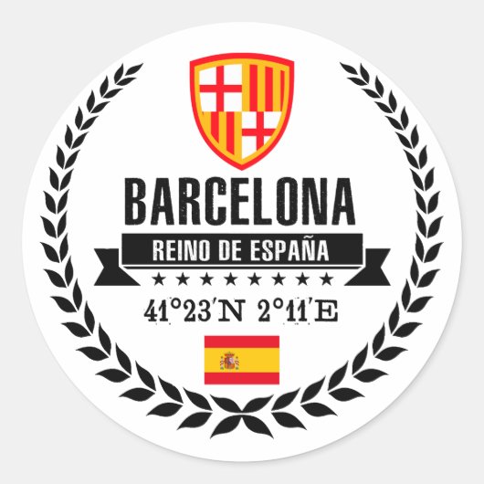 Barcelona Ronde Sticker (Voorkant)