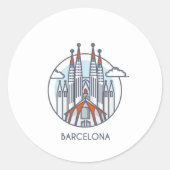 Barcelona Ronde Sticker (Voorkant)