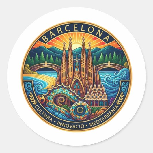 BARCELONA RONDE STICKER (Voorkant)