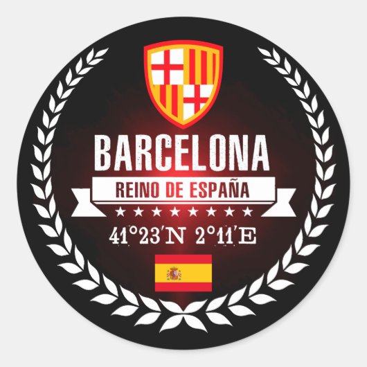 Barcelona Ronde Sticker (Voorkant)