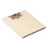 Barcelona rood zwart achthoekig patroon op geel notitieblok (Schuin)