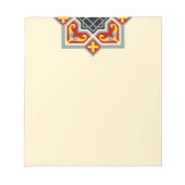 Barcelona rood zwart achthoekig patroon op geel notitieblok (Voorkant)