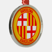 Barcelona Round Emblem Metalen Ornament (Rechts)