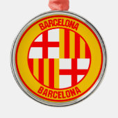 Barcelona Round Emblem Metalen Ornament (Voorkant)