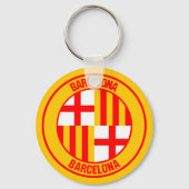 Barcelona Round Emblem Sleutelhanger (Voorkant)