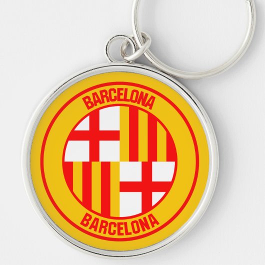 Barcelona Round Emblem Sleutelhanger (Voorkant)