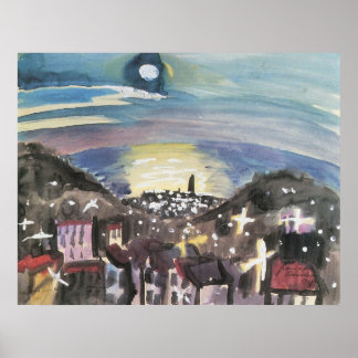 Barcelona 's nachts (eerste versie) door Walter Gr Poster