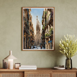 Barcelona Sagrada de Familia Modern Art Poster