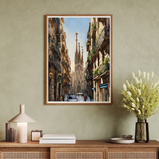 Barcelona Sagrada de Familia Modern Art Poster