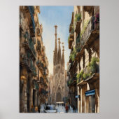 Barcelona Sagrada de Familia Modern Art Poster (Voorkant)
