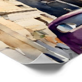 Barcelona Sagrada De Familia Waterverf Poster (Hoek)