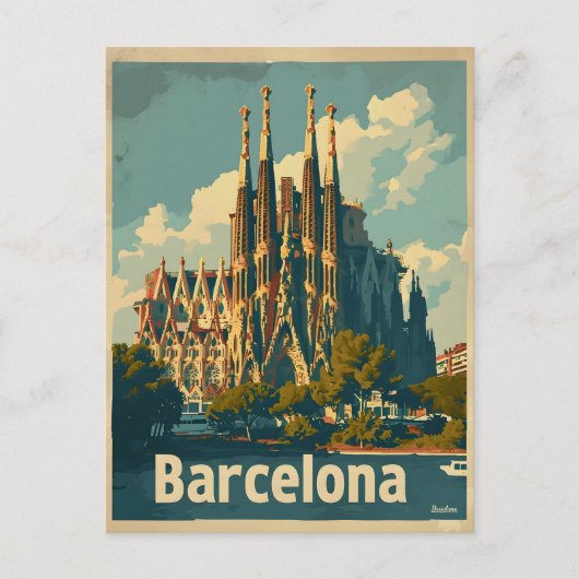  Barcelona Sagrada Familia Briefkaart (Voorkant)