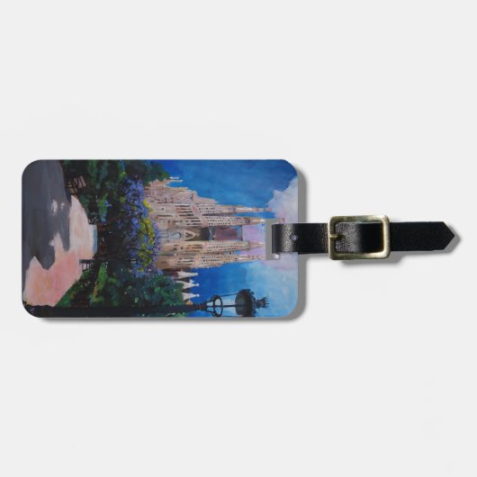 Barcelona Sagrada Familia met Park en Lantern Bagagelabel (Voorkant horizontaal)