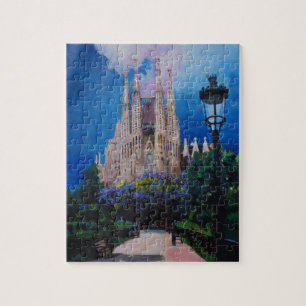 Barcelona Sagrada Familia met Park en Lantern Legpuzzel