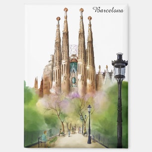 Barcelona Sagrada Família Schildering Magneet