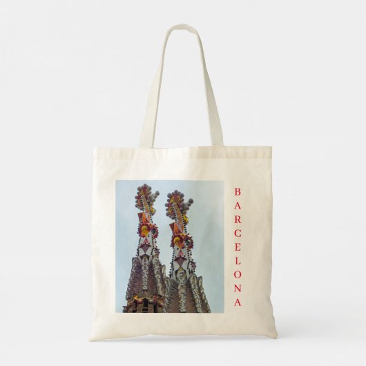 Barcelona Sagrada Familia spires uitzicht canvas t Tote Bag (Achterkant)