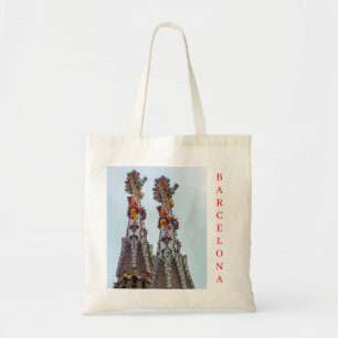 Barcelona Sagrada Familia spires uitzicht canvas t Tote Bag